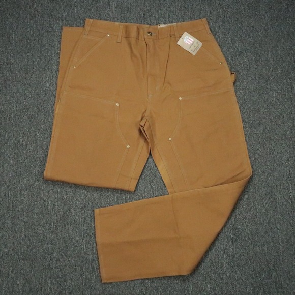 VINTAGE Carhartt Pants Men 38x34 Brown Double Knee Duck Loose‎ Utility B01 USA